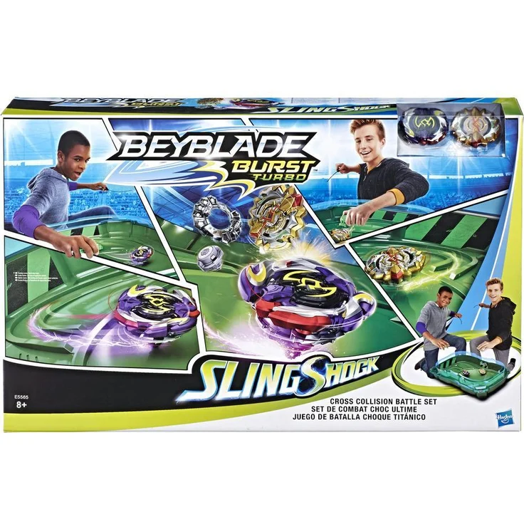 Beyblade Burst Turbo 'Slingshock Cross Collision Battle Set', komplettes Set mit Beystadium-Arena, Battle Kreiseln und Startern, ab 8 Jahren – Bild 2