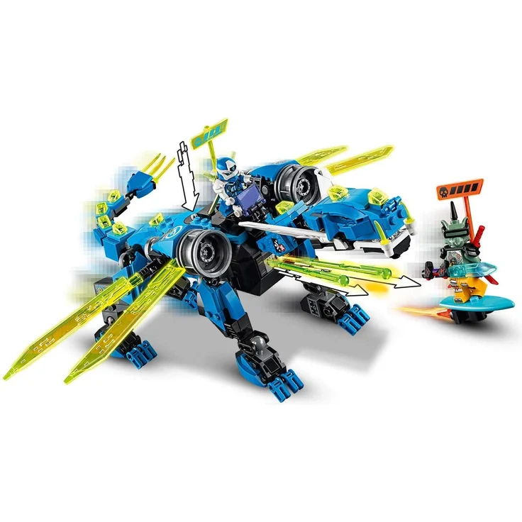 LEGO NINJAGO 71711 'Jays Cyber-Drache', 518 Teile, ab 8 Jahren, Mech, inkl. Minifiguren Digi Jay, Digi Nya, Unagami, Hausner und Richie – Bild 3