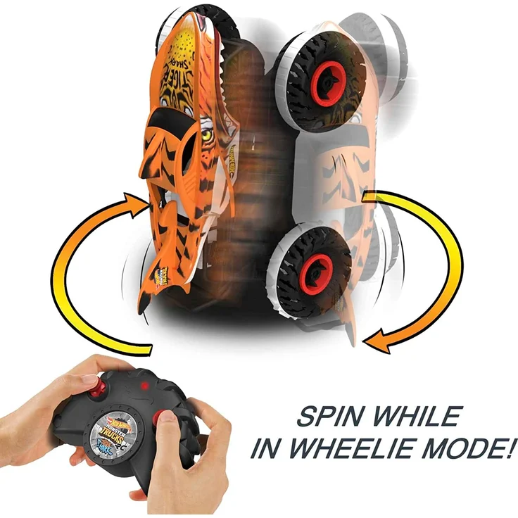 Mattel HGV87 'Hot Wheels R/C MT Tiger Shark', ab 4 Jahren, 1:15, bis zu 9,7 km/h, orange/schwarz – Bild 7