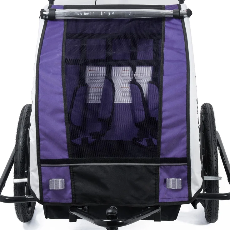 SAMAX 'Jogger 2in1' Fahrradanhänger Lila/Black, 2-Sitzer – Bild 5