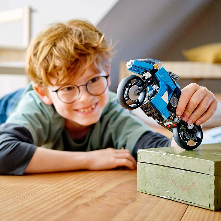 LEGO Creator 3-in-1 31114 'Geländemotorrad', 236 Teile, ab 8 Jahren, 3 Baumöglichkeiten, modernes Motorrad, klassische Straßenmaschine, futuristisches Hoverbike – Bild 8