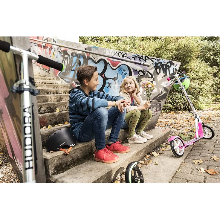 Hudora 'Big Wheel 205' City Scooter, ab 5 Jahren, höhenverstellbar bis 104 cm, klappbar, max. belastbar bis 100 kg, pink/weiß – Bild 6