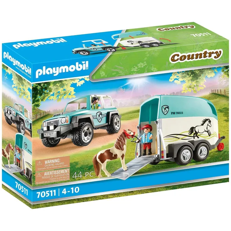 Playmobil Country 70511 'PKW mit Ponyanhänger', 44 Teile, ab 4 Jahren