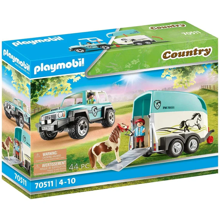 Playmobil Country 70511 'PKW mit Ponyanhänger', 44 Teile, ab 4 Jahren – Bild 1