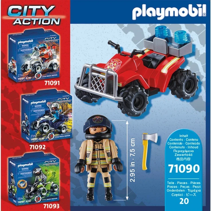 Playmobil City Action 71090 'Feuerwehr Speed Quad', 20 Teile, ab 4 Jahren – Bild 4