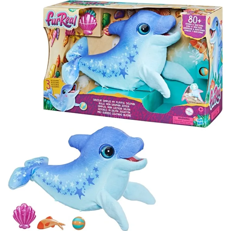 Furreal Friends Dimples Mein lustiger Delfin mit 80+ Geräusche und Reaktionen