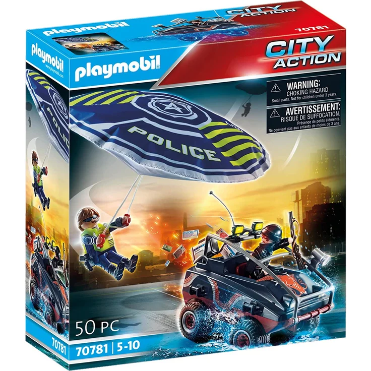 PLAYMOBIL City Action 70781 'Polizei-Fallschirm: Verfolgung des Amphibien-Fahrzeugs', 50 Teile, ab 5 Jahren – Bild 1