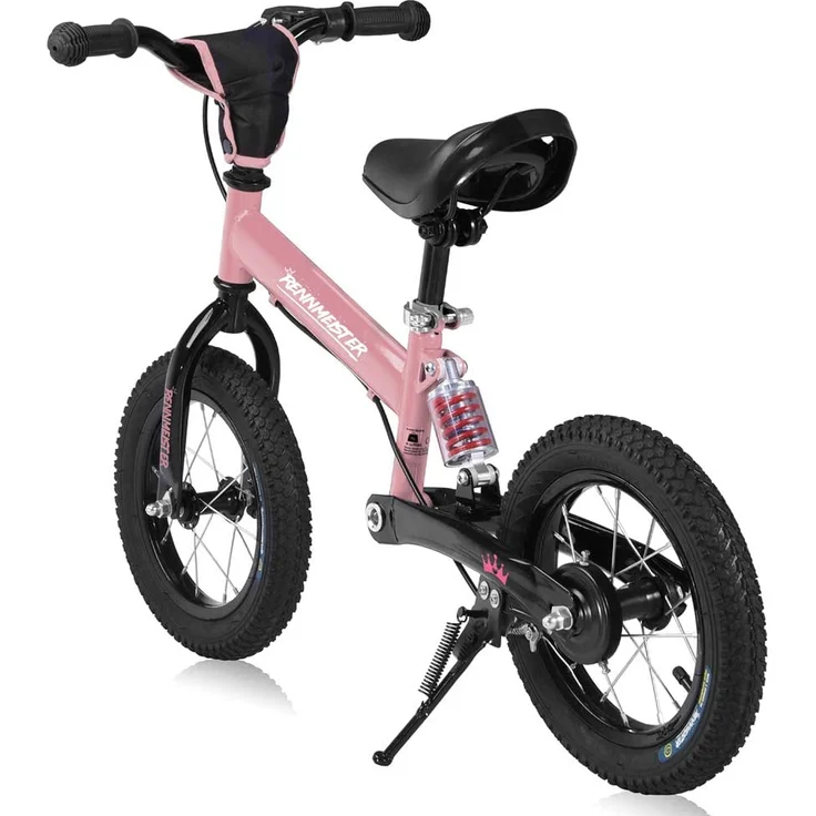 Deuba 'Rennmeister Kinderlaufrad', 12 Zoll, mit Antishock Feder, Übungs-Sattel, Absturzsicherung, inkl. Ständer, rosa - Preisvergleich – Bild 3