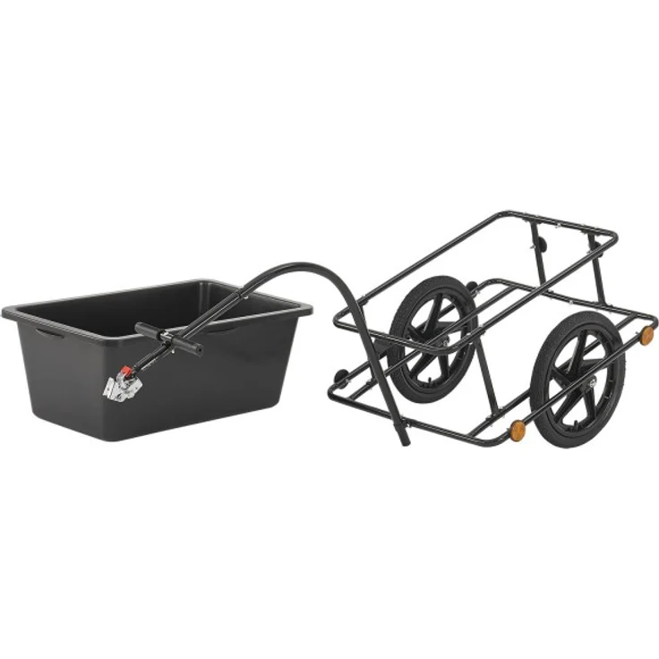 Juskys Fahrradanhänger für Fahrrad 40 kg Zuladung Schwarz, 90 l, Luftbereifung – Bild 13