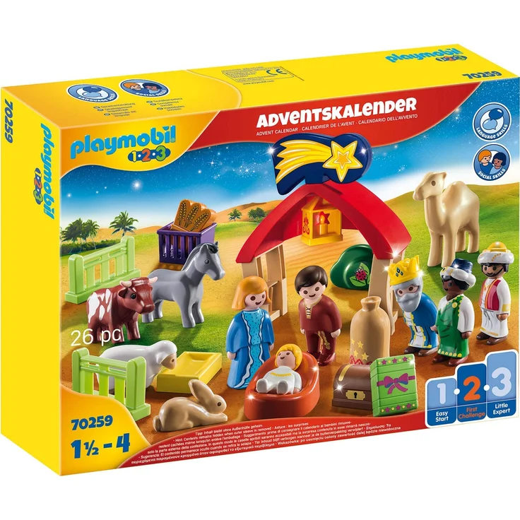 PLAYMOBIL 70259 '1.2.3 Adventskalender Weihnachtskrippe', für Kinder ab 1,5 Jahren – Bild 1