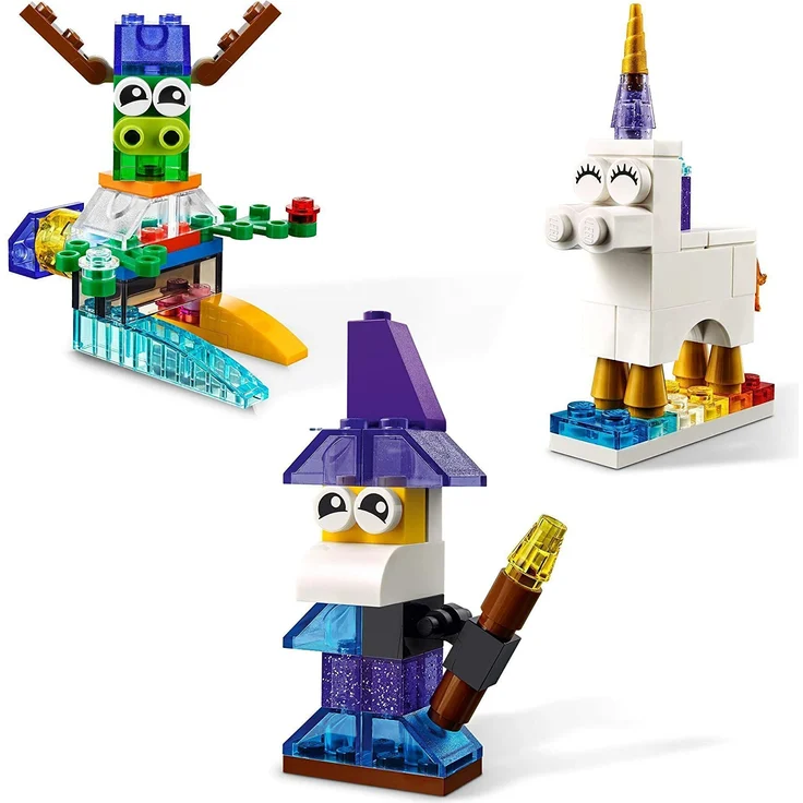 LEGO Classic 11013 'Kreativ-Bauset mit durchsichtigen Steinen', 500 Teile, ab 4 Jahren, Spielset mit acht inspirierenden Bauideen – Bild 5