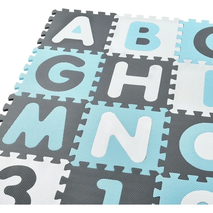 Juskys 'Noah' Puzzlematte, 36 Teile mit Buchstaben A-Z & Zahlen 0-9 - rutschfest, blau – Bild 4