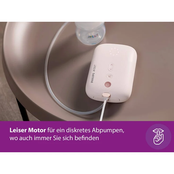 Philips Avent 'SCF395/11' Elektrische Milchpumpe Rosa, inkl. leiser Motor, Einzelpumpe, Stilleinlagen, 125 ml Flasche – Bild 8
