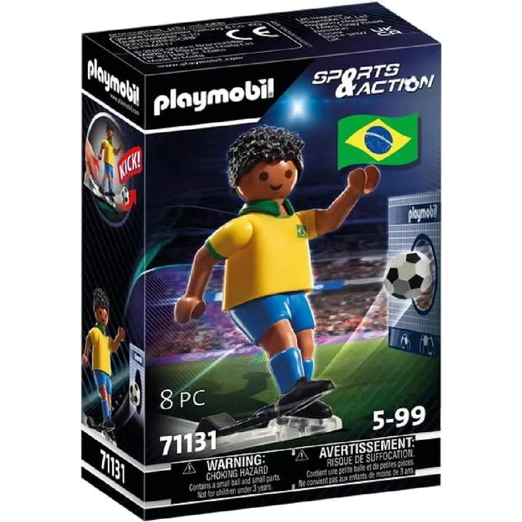 Playmobil Sports & Action 71131 'Fußballspieler Brasilien', 8 Teile, ab 5 Jahren