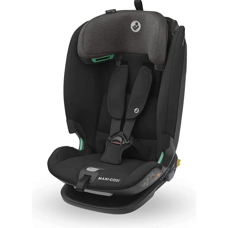 Maxi-Cosi Titan Plus i-Size, mitwachsender ISOFIX-Kindersitz, G-CELL-Seitenaufprallschutz, 4 Liegepositionen, weiche Schaumstoffpolster in Kopfstütze, 76-150 cm, 15 Monate - 12 Jahre, Authentic Black
