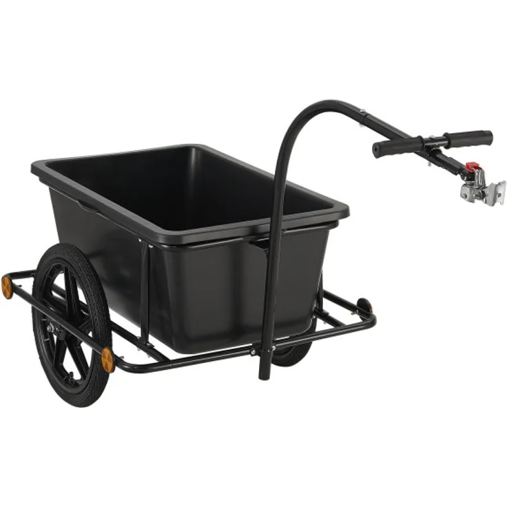 Juskys Fahrradanhänger für Fahrrad 40 kg Zuladung Schwarz, 90 l, Luftbereifung – Bild 21