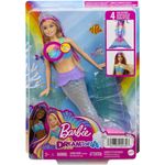Barbie 'Malibu Zauberlicht' Meerjungfrau Puppe, ab 3 Jahren, Barbie Dreamtopia, Leuchtfunktion, 29 cm groß