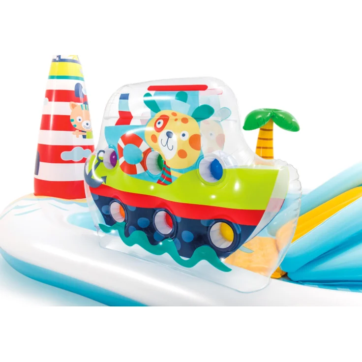Intex 'Playcenter Fishing Fun' Planschbecken, 218 x 188 x 99 cm, ab 3 Jahren, inkl. Rutsche, Palme, Leuchtturm und Zubehör – Bild 5