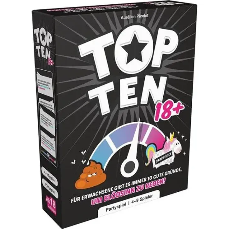 Cocktail Games 'Top Ten 18+' Kartenspiel, ab 18 Jahren, 4-9 Spieler, 30 min Spielzeit, DE-Ausgabe – Bild 1