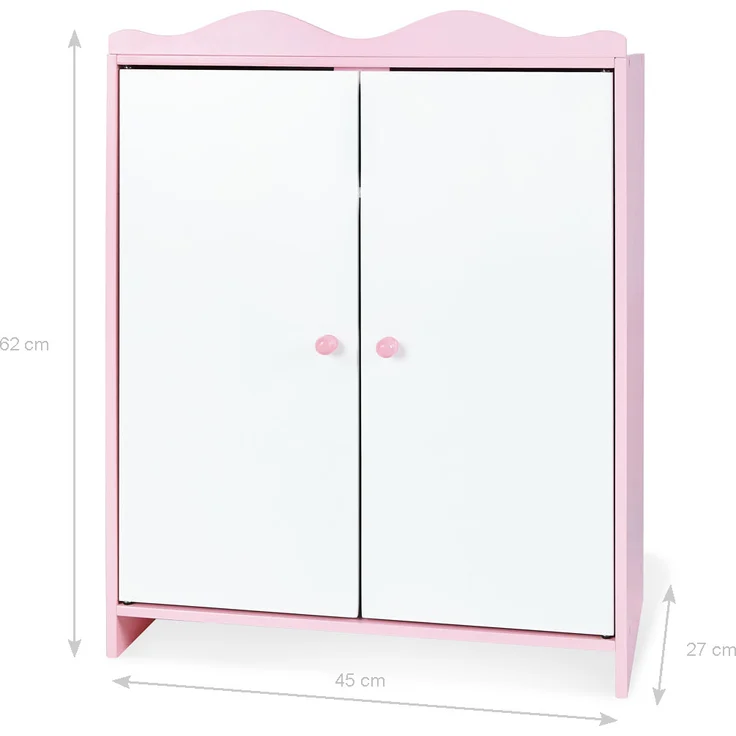 Pinolino Puppenschrank 'Jasmin' aus Holz, rosa/weiß, L 45 x B 25 x H 62 cm, ab 2 Jahren - Preisvergleich – Bild 4