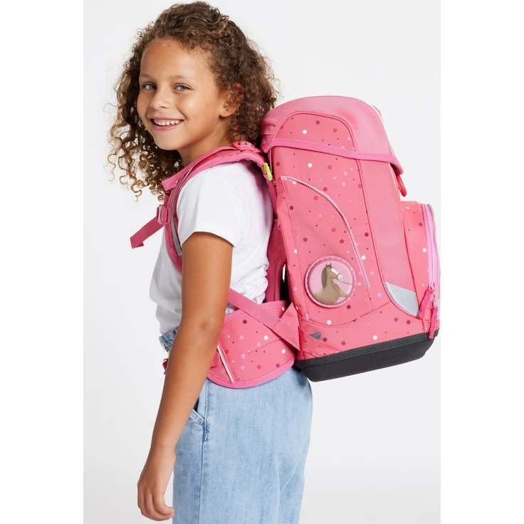 Ergobag Cubo 'Urlaub auf dem ReitBärhof' Schulranzen-Set, 19 Liter, 5-teiliges Set, 2022, pink – Bild 5