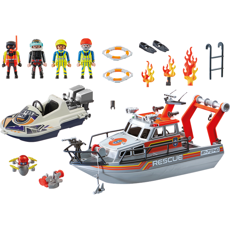 Playmobil City Action 70140 'Seenot: Löscheinsatz mit Rettungskreuzer', 95 Teile, ab 4 Jahren – Bild 2