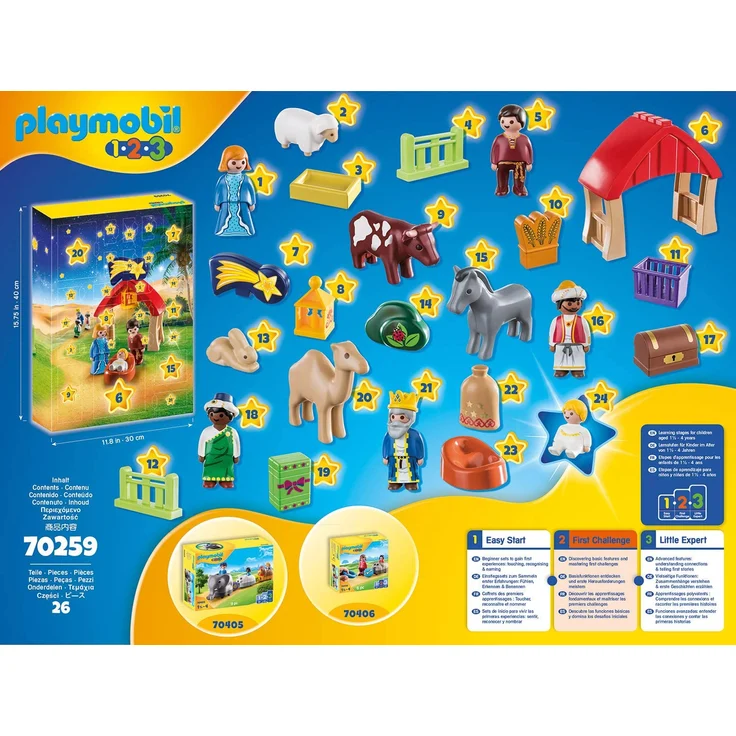 PLAYMOBIL 70259 '1.2.3 Adventskalender Weihnachtskrippe', für Kinder ab 1,5 Jahren – Bild 4