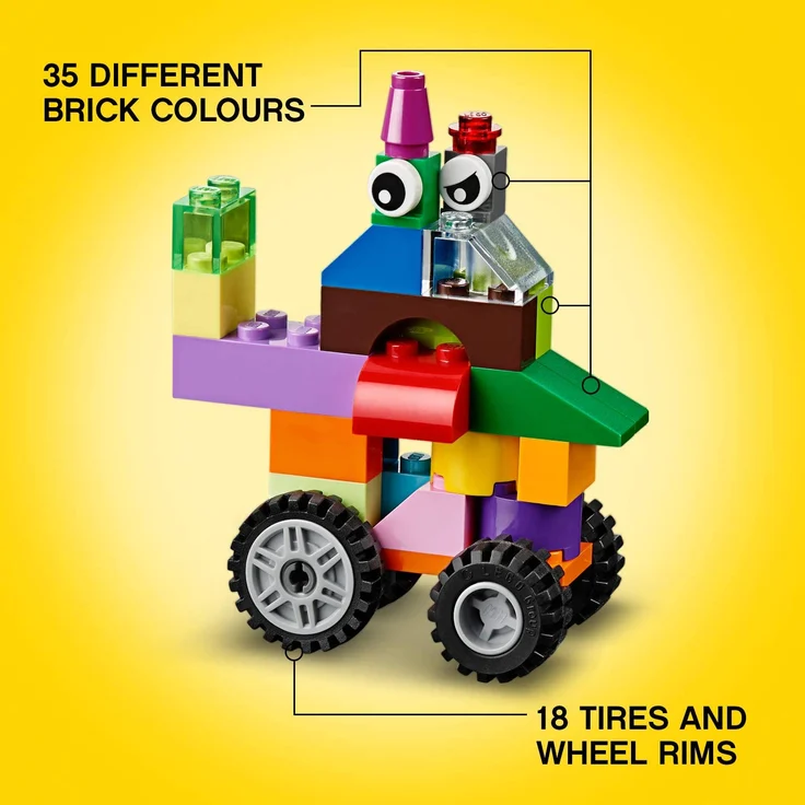 LEGO Classic 10696 'Mittelgroße Bausteine-Box', 484 Teile, ab 4 Jahren, LEGO-Steine in 35 verschiedenen Farben, inkl. speziellen Elementen – Bild 4