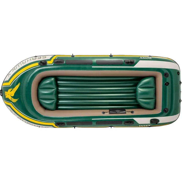 Intex 68351 'Schlauchboot Set Seahawk 4' Schlauchboote, tragfähig bis 4 Personen, max. belastbar bis 400 kg, grün/gelb - Preisvergleich – Bild 2