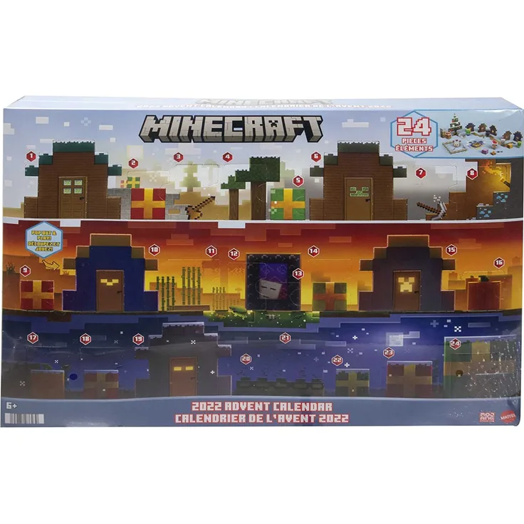 Mattel Minecraft 'Mob Head Minis Adventskalender mit Steve-Figur', 24 Überraschung, ab 6 Jahren - Preisvergleich
