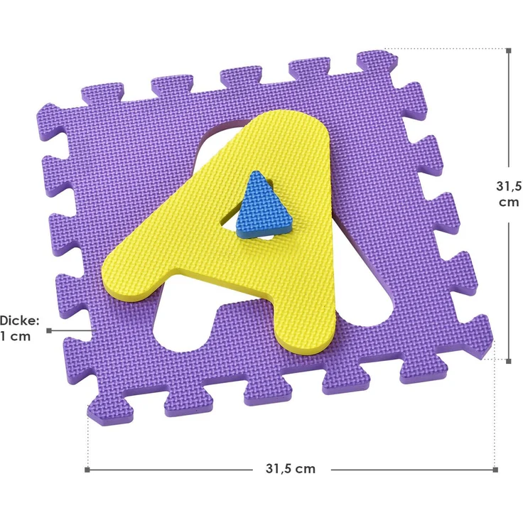 Juskys 'Kinder Puzzlematte Kim', 36 Teile, mit Buchstaben A-Z & Zahlen 0-9, rutschfest & abwischbar, ab 10 Monate, Eva Schaumstoff – Bild 11