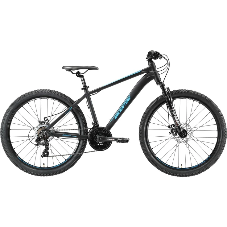BIKESTAR Alu Mountainbike 26 Zoll | 21 Gang Hardtail Sport MTB 16 Zoll Rahmen Scheibenbremse Federgabel | Schwarz Blau – Bild 2
