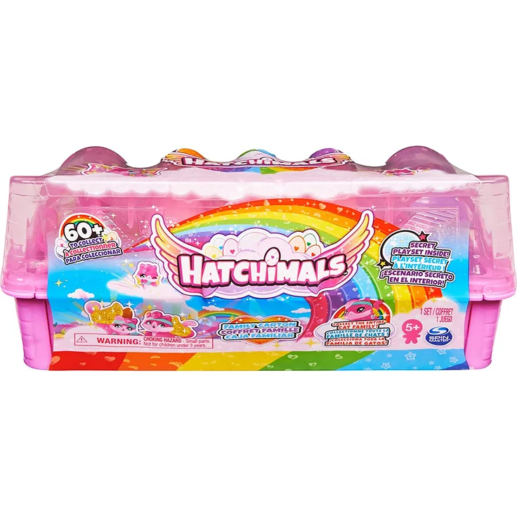 Spin Master Hatchimals Family Adventures Cat Family Egg Carton Toy Figure (Playset includes 10 CollEGGtibles figures and 2 accessories)