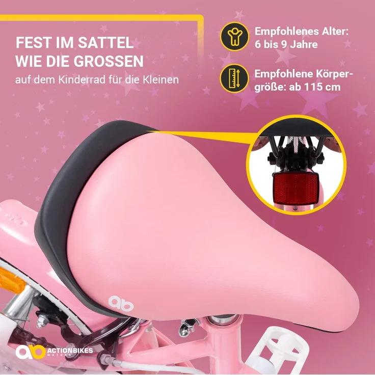 Kinderfahrrad Starlight 20 Zoll Kinder Mädchen Fahrrad rosa Kinderrad Klingel – Bild 4