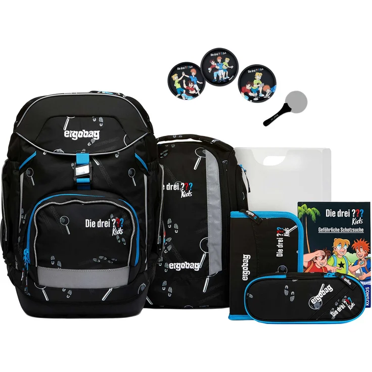 ergobag Pack 'Bärdektiv' Schulranzen-Set 6tlg., 20 Liter, Schwarz – Bild 1