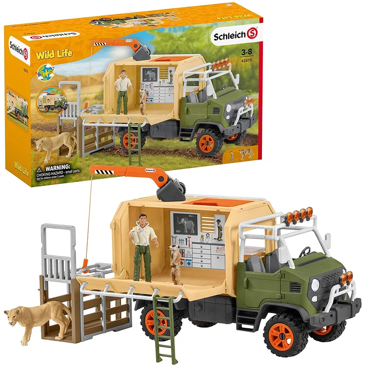 Scheich Wild Life 42475 'Großer Truck Tierrettung', ab 3 Jahren, 10 Teile – Bild 1