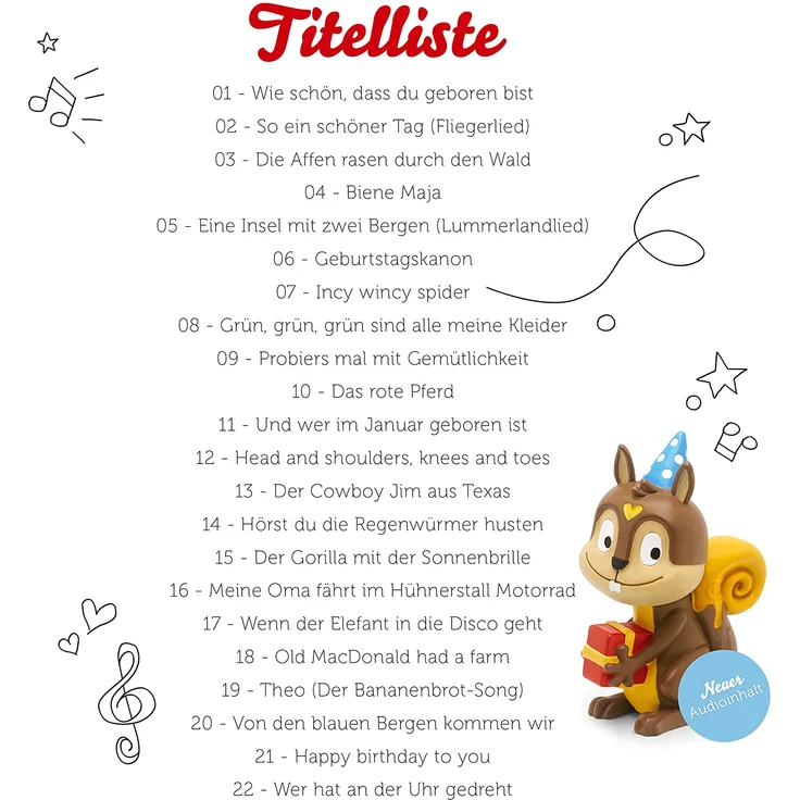 Tonies Lieblings-Kinderlieder 'Geburtstagslieder (Relaunch)' Hörfigur mit 60 Minuten Spielzeit, ab 3 Jahren – Bild 4