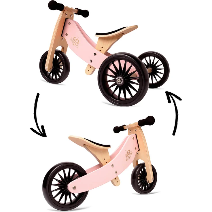 Kinderfeets 2-in-1 Laufrad & Dreirad aus Holz Tiny Tot Plus Pink – Bild 1