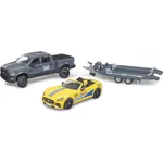 Bruder 02504 'RAM 2500 Power Wagon und Roadster Bruder Racing Team', ab 4 Jahren, 1:16, inkl. abnehmbarer Anhängekupplung