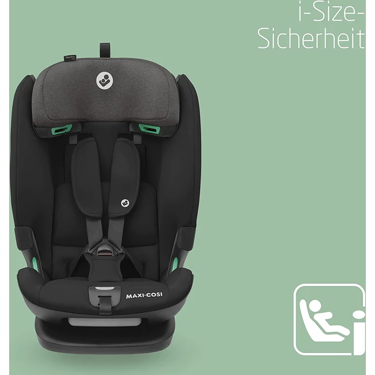 Maxi-Cosi Titan Plus i-Size, mitwachsender ISOFIX-Kindersitz, G-CELL-Seitenaufprallschutz, 4 Liegepositionen, weiche Schaumstoffpolster in Kopfstütze, 76-150 cm, 15 Monate - 12 Jahre, Authentic Black – Bild 2