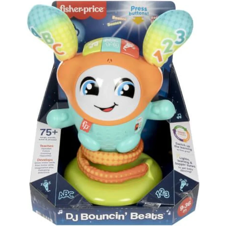 Fisher-Price HJP94 'DJ Hüpfi', ab 9 Monate, Lernspielzeug mit Musik für Babys, deutsche Ausgabe – Bild 2