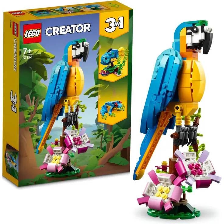 LEGO Creator 3-in-1 31136 'Exotischer Papagei', 253 Teile, ab 7 Jahren