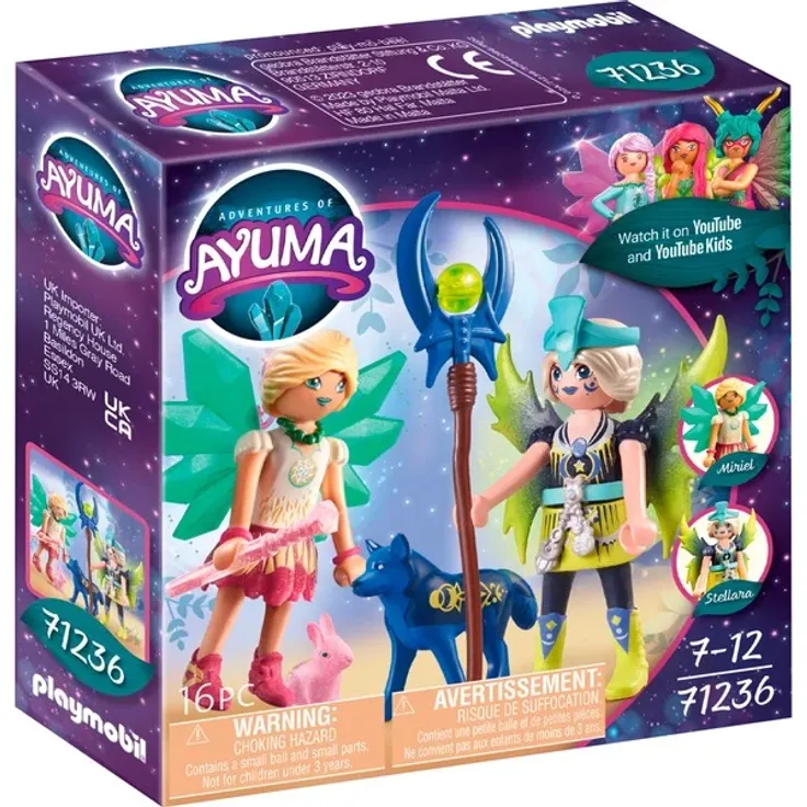 PLAYMOBIL Ayuma 71236 'Crystal- und Moon Fairy mit Seelentieren', 16 Teile, ab 7 Jahren