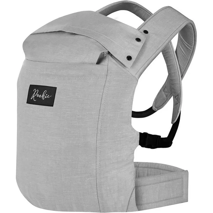 ROOKIE Premium Babytrage ab Geburt bis 15kg | Design Bauchtrage | Für Neugeborene - Grey