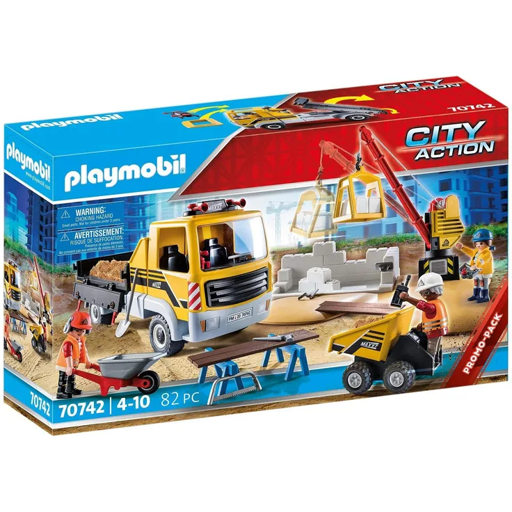 Playmobil City Action 70742 'Baustelle mit Kipplaster', 82 Teile, ab 4 Jahren