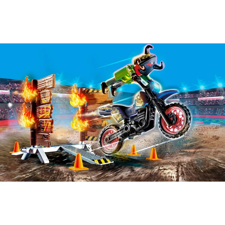 Playmobil Stuntshow 70553 'Stuntshow Motorrad mit Feuerwand', 26 Teile, ab 4 Jahren - Preisvergleich – Bild 2