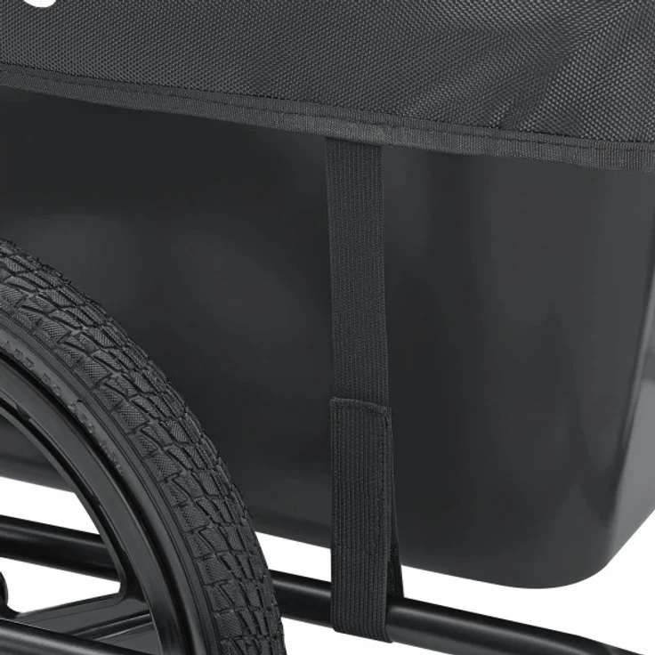 Juskys Fahrradanhänger für Fahrrad 40 kg Zuladung Schwarz, 90 l, Luftbereifung – Bild 25