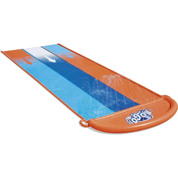 Bestway H2OGO! 'Triple' 3er-Wasserrutsche, 488 x 207 cm, integrierter Wassersprinkler, einfacher Anschluss an Gartenschlauch – Bild 1