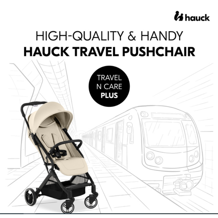 Hauck 'Travel N Care Plus' Reisebuggy, UV-Schutz 50+, bis 25 kg belastbar (22 kg Kind + 3 kg Korb), faltbar, Vanilla – Bild 2