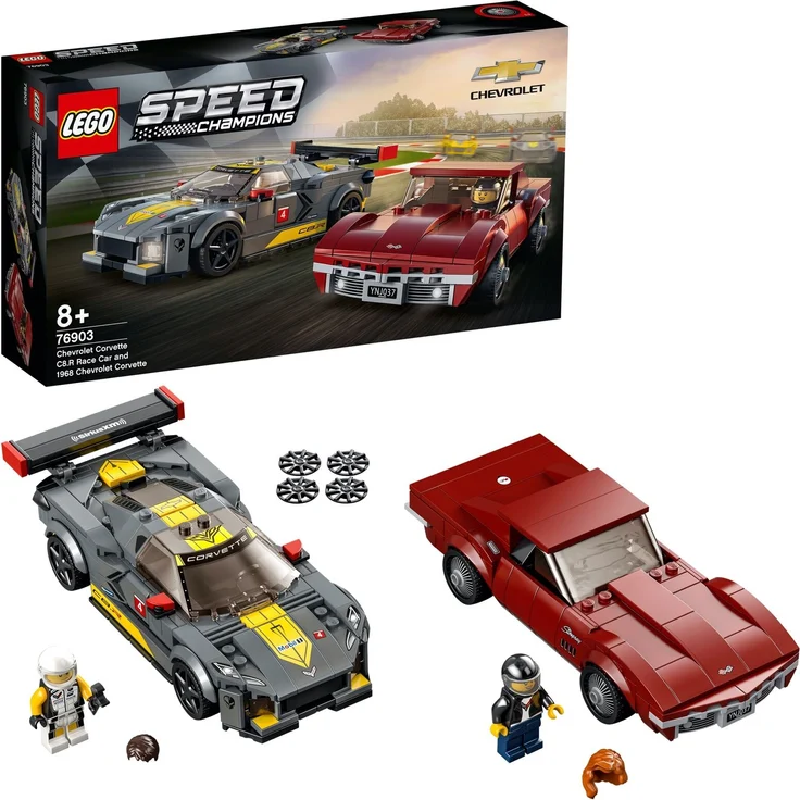 LEGO Speed Champions 76903 'Chevrolet Corvette C8. R & 1968 Chevrolet Corvette', 512 Teile, ab 8 Jahren – Bild 1